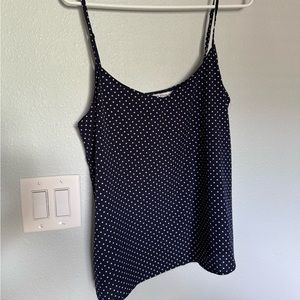ASOS brave soul blue & white polka dot top